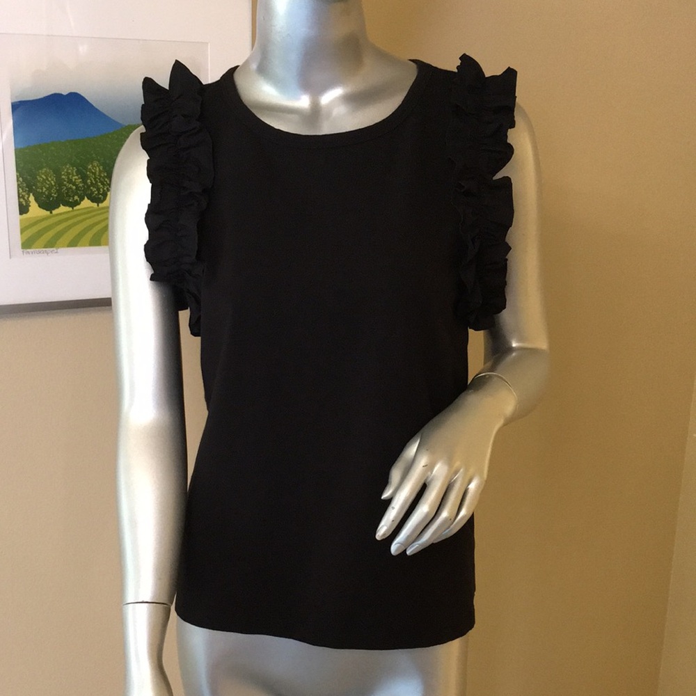 WHBM | Ruffle Trim Tank Color: black 🖤 - Picture 2 of 10